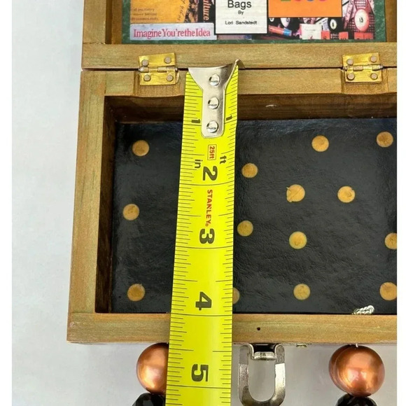 Mixt Bags By Lori Sandstedt Custom Made Cigar Box Bag Multicolor Size 6 x 4.5 - Picture 2 of 13